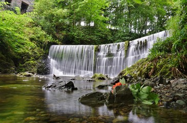 The Stock Ghyll Force waterfall in Ambleside, Cumbria, England