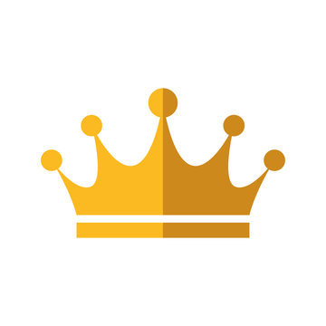 Crown royal king gold icon. Royalty concept. Isolated and flat illustration. Vector graphic