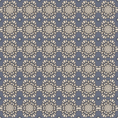 Seamless Blue & Grey Damask Wallpaper Pattern