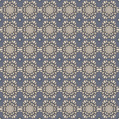 Seamless Blue & Grey Damask Wallpaper Pattern