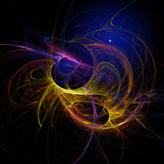 Abstract image./Abstract image with yellow, red and blue colors.