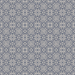 Seamless Blue & Grey Damask Wallpaper Pattern