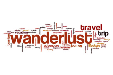Wanderlust word cloud concept