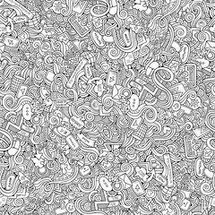 doodles internet social media seamless pattern