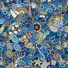 Seamless pattern sealife and marine