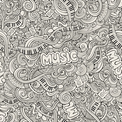 Music Sketchy Doodles. Hand-Drawn Vector Illustration