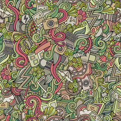 Photography doodles seamless pattern