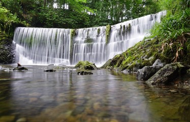 The Stock Ghyll Force waterfall in Ambleside, Cumbria, England