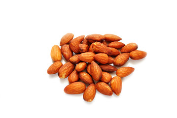 Raw Almonds Over White