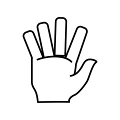 Fototapeta na wymiar hand finger gesture palm silhouette icon. Isolated and flat illustration. Vector graphic