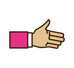 hand finger gesture palm icon. Isolated and flat illustration. Vector graphic