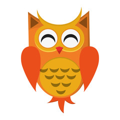 flat design owl cartoon icon vector illustration