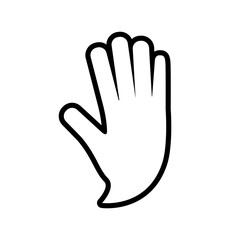 hand finger gesture palm silhouette icon. Isolated and flat illustration. Vector graphic