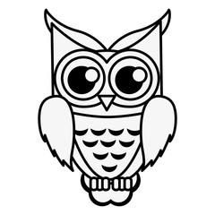 flat design owl cartoon icon vector illustration