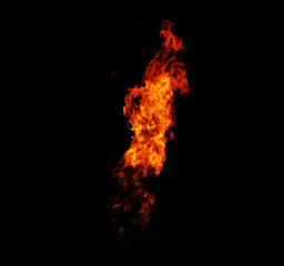 Fire flames on black background