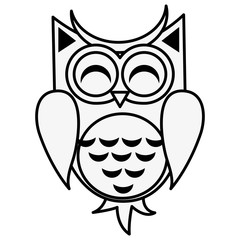 flat design owl cartoon icon vector illustration