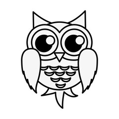 flat design owl cartoon icon vector illustration