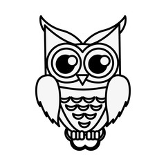 flat design owl cartoon icon vector illustration