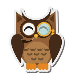 flat design owl cartoon icon vector illustration