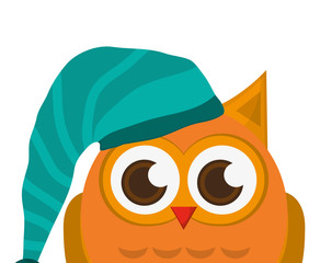 flat design owl cartoon icon vector illustration