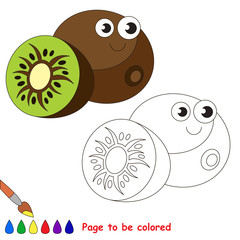 Funny kiwi cartoon. Page to be colored.