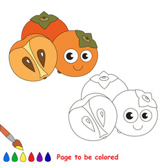 Sweet persimmon cartoon. Page to be colored.
