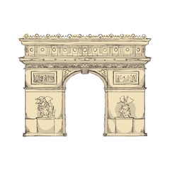 arch of triumph paris france building icon. Isolated and flat illustration. Vector graphic