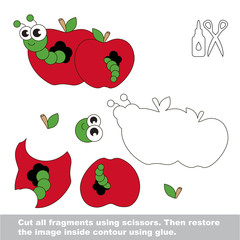 Paper kid game. Easy application for kids with Apple worm.