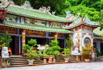 Main view of the Linh Ung Pagoda, the Marble Mountains, Vietnam