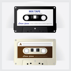 Vintage Cassette Tape Vector Illustration