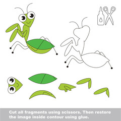 Paper kid game. Easy application for kids with Mantis