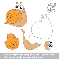 Paper kid game. Easy application for kids with Snail