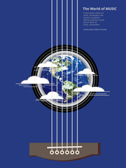 The World of Music Poster Vector Illustration