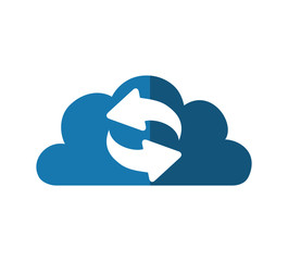 cloud computing arrow storage social media icon. Isolated and flat illustration. Vector graphic