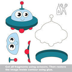 Paper kid game. Easy application for kids with Ufo.