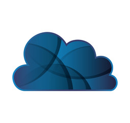 cloud blue striped geometry icon. Isolated and flat illustration. Vector graphic