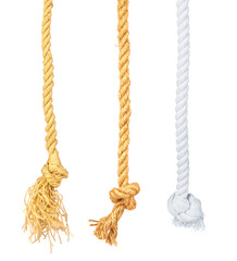 ship rope with knot isolated on white background