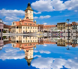 Badkamer foto achterwand BRASOV, TRANSYLVANIA, ROMANIA. The old city center called Piata © Calin Stan