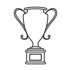 flat design trophy cup icon vector illustration