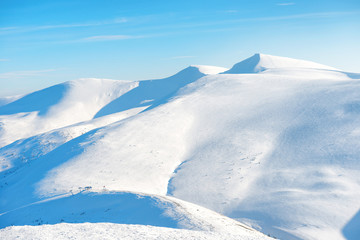 Beautiful winter mountains with snow