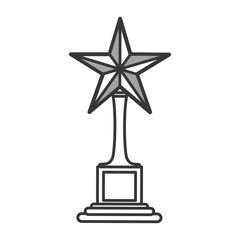 flat design star trophy icon vector illustration