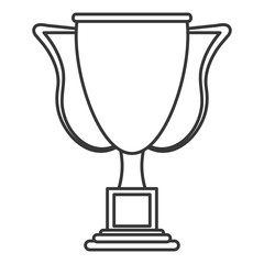 flat design trophy cup icon vector illustration