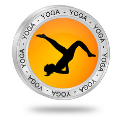 Yoga button - 3D illustration