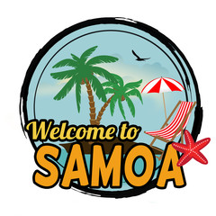 Obraz premium Welcome to Samoa stamp