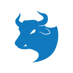 bull horn animal silhouette farm icon. Isolated and flat illustration. Vector graphic