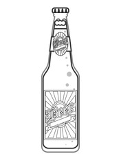 Fototapeta na wymiar flat design beer bottle icon vector illustration