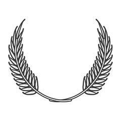 flat design laurel wreath icon vector illustration