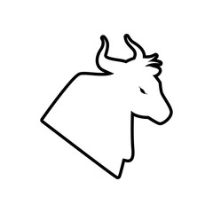 bull horn animal silhouette farm icon. Isolated and flat illustration. Vector graphic