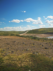 road in tundra in the north of Russia