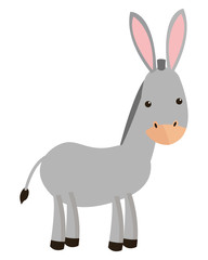 Fototapeta na wymiar flat design donkey cartoon icon vector illustration